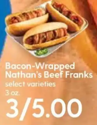 Hy-Vee Bacon-Wrapped Nathan's Beef Franks 3 oz offer