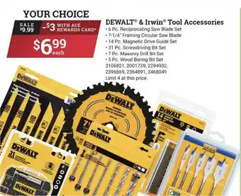 Ace Hardware Dewalt® & Irwin® Tool Accessoires : 6 Pc. Reciprocating Saw Blade Set, 7 1-4 offer