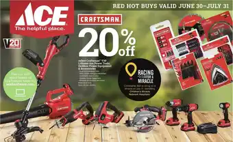 Ace Hardware Select Craftsman® V20 Lithium-Ion Power Tools, Outdoor Power Tools, Outdoor Power Equipment & Accessories 20% OFf offer