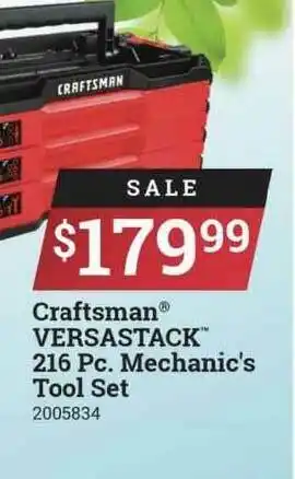 Ace Hardware Craftsman® Versastack™ 216 Pc. Mechanic's Tool Set offer