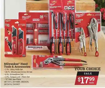 Ace Hardware Milwaukee® Hand Tools & Accessories : 2 Pc. Utility Knife Set, 38 Pc. Shockwave Driver Bit Set, 6 Pc. Screwdriver Set, 2 Pc. offer