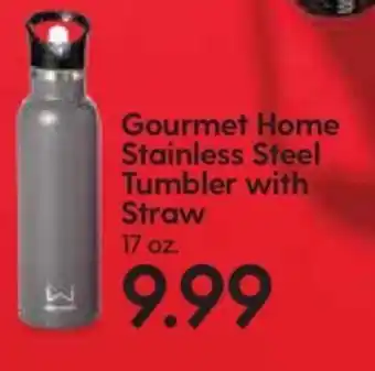 Hy-Vee Gourmet Home Stainless Steel Tumbler With Straw 17 oz offer
