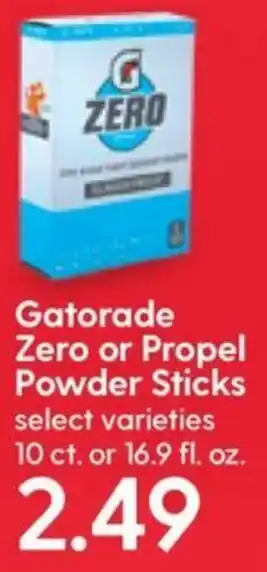 Hy-Vee Gatarode Zero or Propel Powder Sticks 10 ct. or 16.9 fl. oz offer