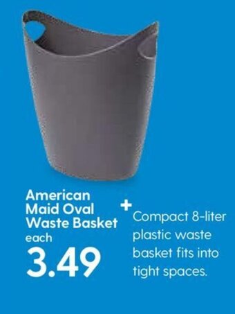 Hy-Vee American Maid Oval Waste Basket offer