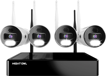 Best Buy Night owl - 10 channel bluetooth wi-fi nvr with 4 wi-fi ip 4k hd 2-way audio cameras and 1tb hard drive - white offer