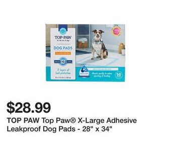 Petsmart Top paw® x-large adhesive leakproof dog pads - 28" x 34" offer