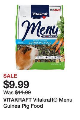 Petsmart Vitakraft® menu guinea pig food offer