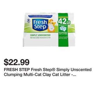 Petsmart Fresh step® simply unscented clumping multi-cat clay cat litter - unscented, low dust offer