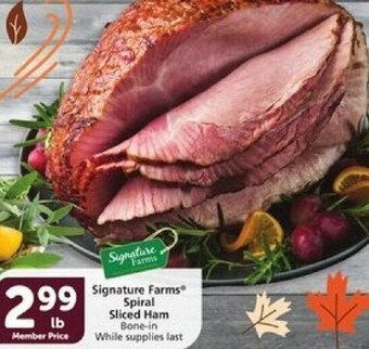 Vons Signature Farms Spiral Sliced Ham offer