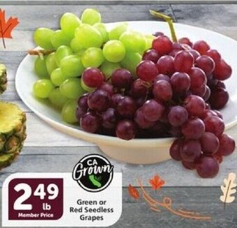 Vons Green or Red Seedless Grapes offer