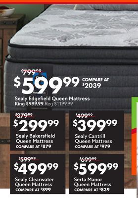 Big Lots Sealy edgefield queen mattress offer