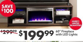 Big Lots 60" fireplace with led lights offer