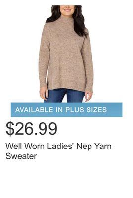 Costco Well worn ladies' nep yarn sweater offer