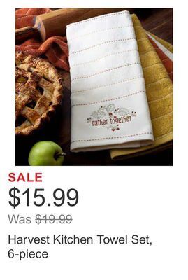 Costco Harvest kitchen towel set, 6-piece offer