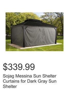 Costco Sojag messina sun shelter curtains for dark gray sun shelter offer