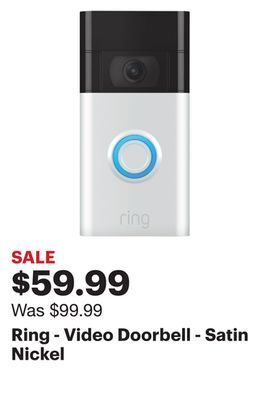 Best Buy Ring - video doorbell - satin nickel offer