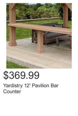 Costco Yardistry 12' pavilion bar counter offer