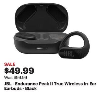 Best Buy Jbl - endurance peak ii true wireless in-ear earbuds - black offer