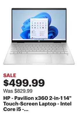 Best Buy Hp - pavilion x360 2-in-1 14" touch-screen laptop - intel core i5 - 8gb memory - 512gb ssd - natural silver offer