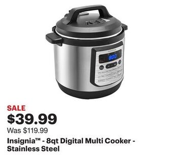Best Buy Insignia™ - 8qt digital multi cooker - stainless steel offer