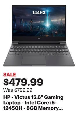 Best Buy Hp - victus 15.6" gaming laptop - intel core i5-12450h - 8gb memory - nvidia geforce gtx 1650 - 512gb ssd - mica silver offer