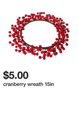 Five Below Cranberry wreath 15in offer