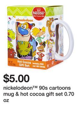 Five Below Nickelodeon™ 90s cartoons mug & hot cocoa gift set 0.70 oz offer