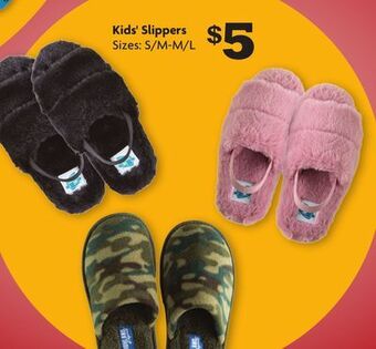 Family Dollar Kids' slippers offer