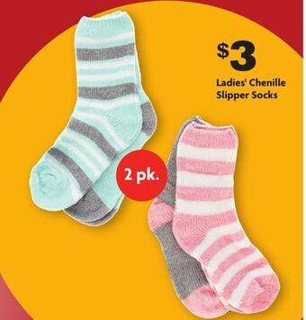 Family Dollar Ladies' chenille slipper socks offer
