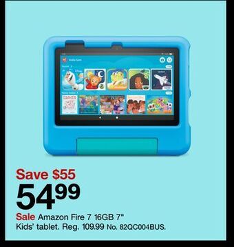 Target Amazon fire 7 16gb 7" kids' tablet. offer