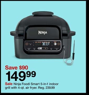 Target Ninja foodi smart 5-in-1 indoor grill with 4-qt. air fryer offer