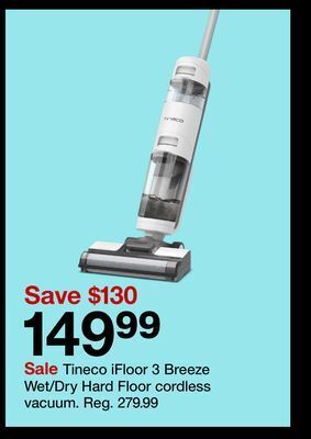 Target Tineco ifloor 3 breeze wet/dry hard floor cordless vacuum offer