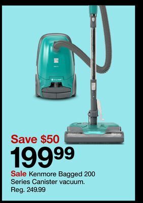 Target Kenmore bagged 200 series canister vacuum offer
