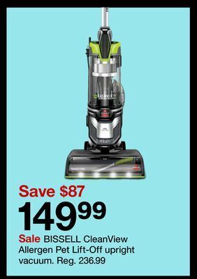 Target Bissell cleanview allergen pet lift-off upright vacuum offer