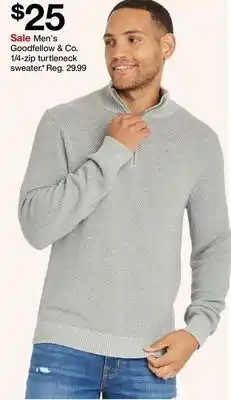 Target Men's goodfellow & co. 1/4-zip turtleneck sweater offer