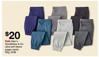 Target Men's goodfellow & co. ultra-soft fleece jogger pants offer