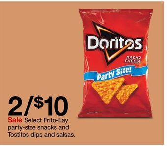 Target Select frito-lay party-size snacks and tostitos dips and salsas offer