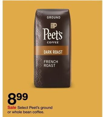 Target Select peet's ground or whole bean coffee offer