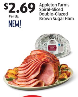 Aldi Appleton farms spiral-sliced double-glazed brown sugar ham offer