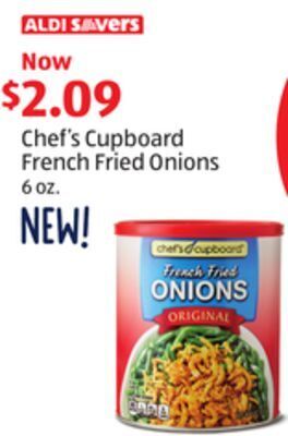 Aldi Chef's cupboard french fried onions offer