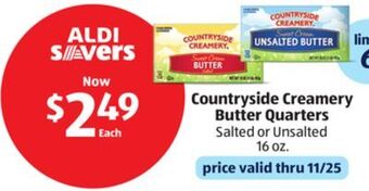 Aldi Countryside creamery butter quarters offer