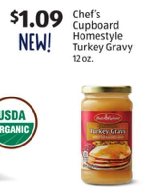 Aldi Chef's cupboard homestyle turkey gravy offer