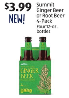 Aldi Summit ginger beer or root beer 4-pack offer