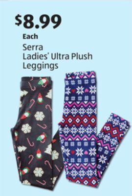 Aldi Serra ladies' ultra plush leggings offer