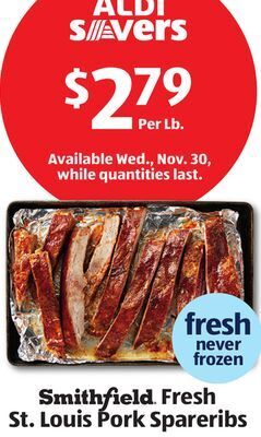 Aldi Fresh st. louis pork spareribs offer