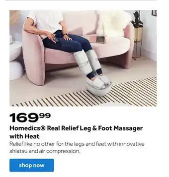 Bed Bath & Beyond Homedics® real relief leg & foot massager with heat offer