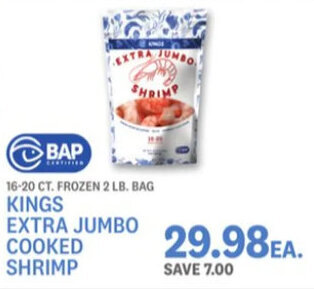 Kings Food Markets Kings Extra Jumbo Cooked Shrimp offer