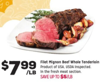 Grocery Outlet Filet Mignon Beef Whole Tenderloin offer