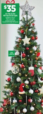 Dollar General 6 ft. pre-lit tree 400 tips/120 led lights offer