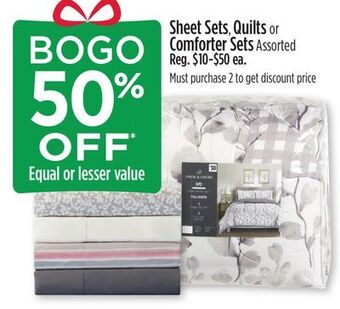 Dollar General Sheet sets, quilts or comforter sets offer